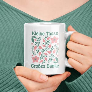 Boho ceramic mug, thank you gift for girlfriend, colleague, mom or educator, thank you mug with flowers in pastel style, say thank you