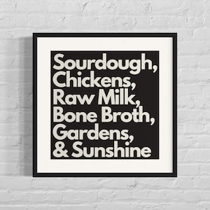 Digital Print, Farmhouse Decor, Farmhouse Print, Wall Art Prints, Country Decor, Farmhouse Wall Art, Southern Wall Art, Sourdough, Homestead