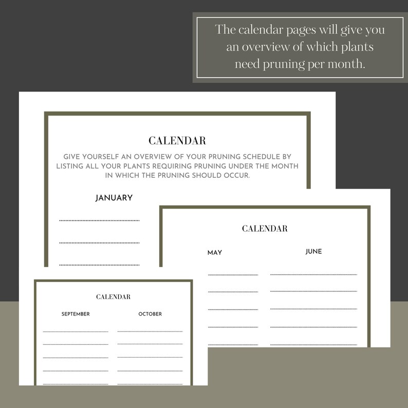 Pruning Logbook: Perennials, Shrubs, & Trees - Etsy