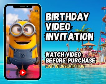 Minions Birthday Invitation, Minions Animated Invite Video, Minions Video Invitation, Minions Party Animated Invitation