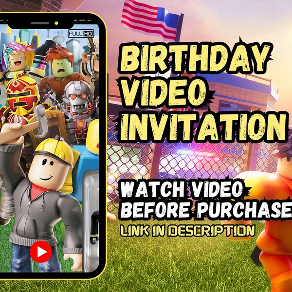 Roblox Animated Birthday Invitation, Roblox Invitation, GAME Party Invitation, Roblox Animated Invite, Gamer Birthday Invite