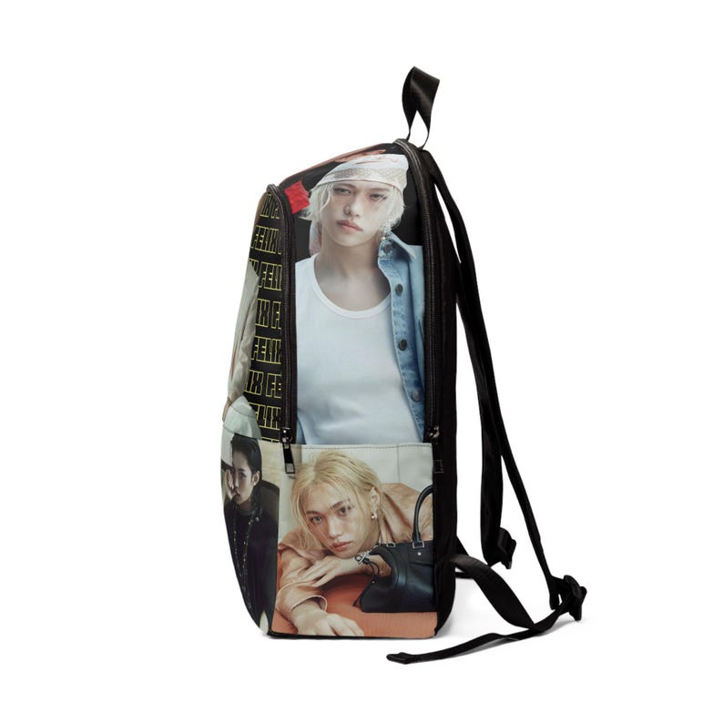 Stray Kids K-Pop Felix Photoshoot Unisex Fabric Backpack, Stray Kids Bag, School Travel Rucksack, Cute Gift, Back to School image 3