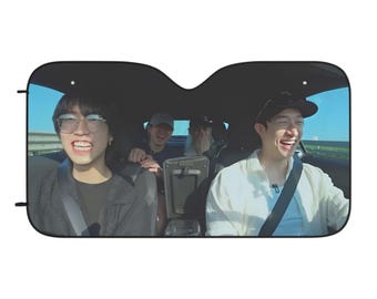 Car Sun Shades - Stray Kids KPop 3Racha featuring Felix, Vehicle Windshield Sunshade, Foldable Auto Shade, Sun Protector Cover, K-Pop Music