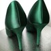 emerald green satin shoes