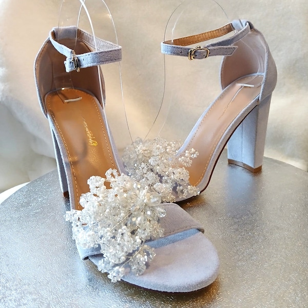 floral block heels