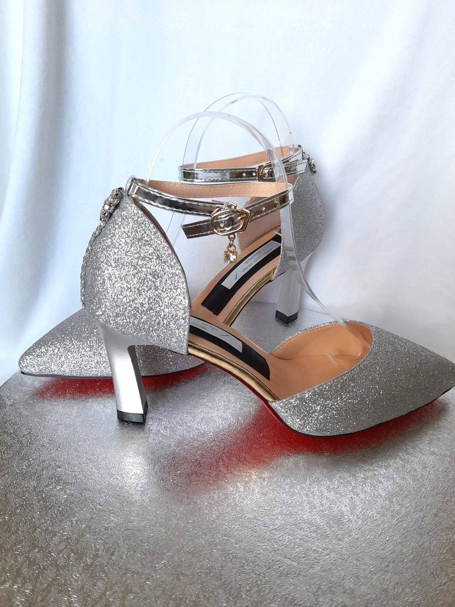 Stunning Silver Glitter Bridal Shoes Perfect for the Bride Etsy UK