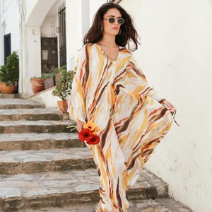 Oversize Cotton Kaftan – Long Flowy Dress One Size XS–4XL – Resort Wear Handmade in Barcelona by Anakon