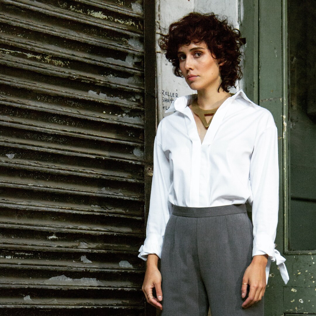 Weißes Hemd Pulli Mit Hemd Drunter Damen Bluse Pullover