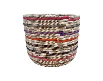 Multi-Color Handwoven African Storage Basket | Handmade in Senegal