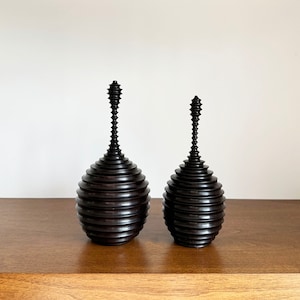 African Ebony Wood Vessel | Handcrafted by Mozambican Artisans | Tembe Style | Stunning Tabletop Decor