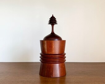 African Pau Rosa Wood Vessel | Handmade in Mozambique | Beautiful Wood Decor