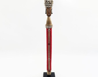 ナムジ族の人形 ナムジ人形 赤と白のビーズ 36 cm 14.1