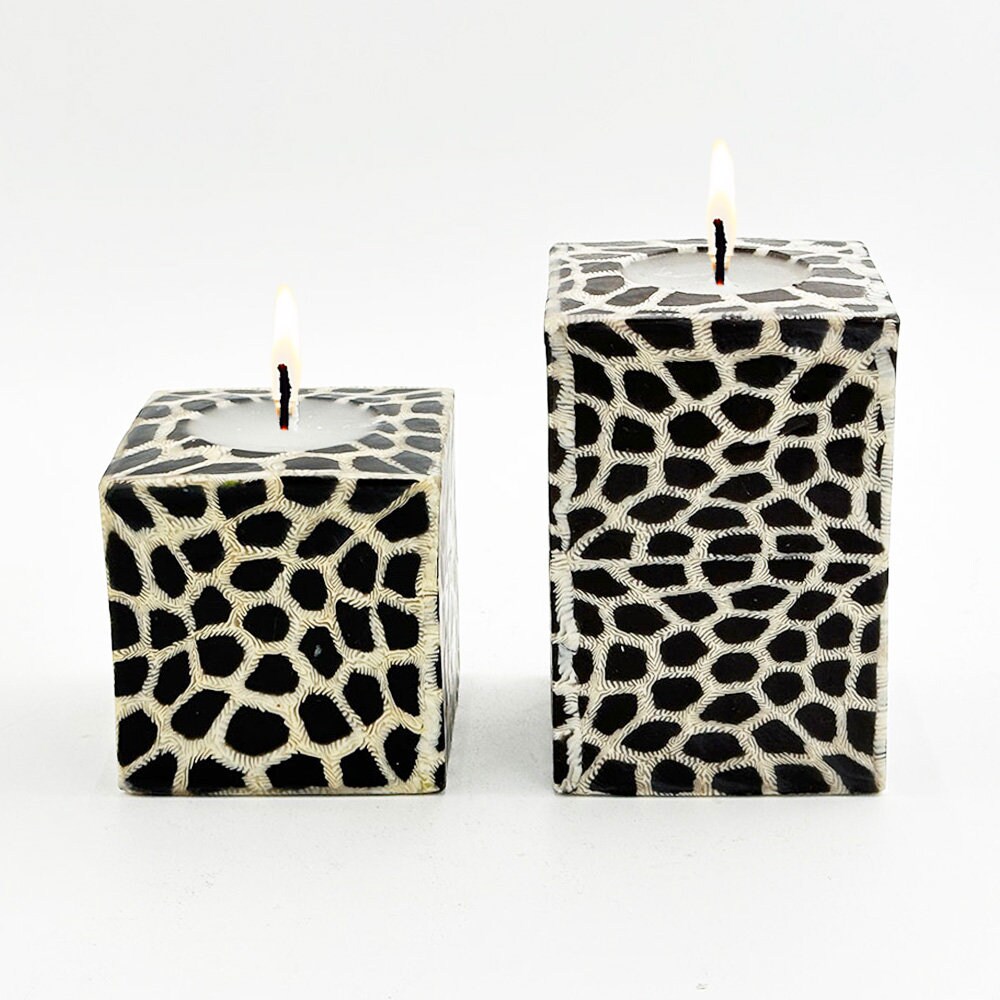 Zebra Glow: Handcrafted Swazi Cube Candles Inspired by Nature's