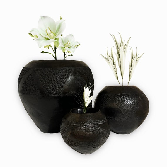 Black Zulu Clay Pot | Handcrafted in South Africa | 5 Sizes Available