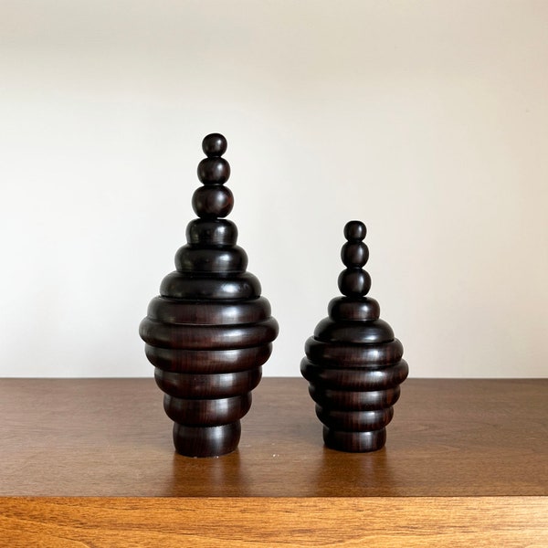 Handcrafted African Ebony Wood Vessel | Lugela Style Tabletop Decor