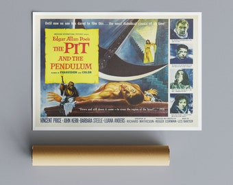 The Pit and the Pendulum, 1961 Vintage Hollywood Horror Movie Poster Available as a Digital ...