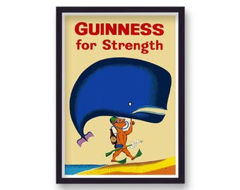 Guinness - Guinness For Strength - Whale Vintage Poster