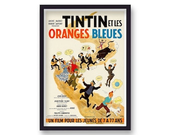 Tin Tin Et Les Oranges Blues Vintage Movie Poster