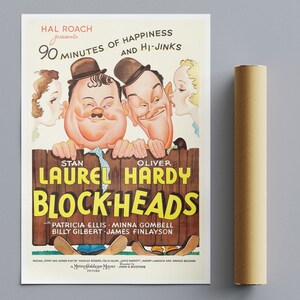Stampa del film d'epoca Stanlio e Ollio BlockHeads