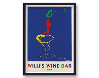 Impresión musical vintage Willi's Wine Bar Paris v1