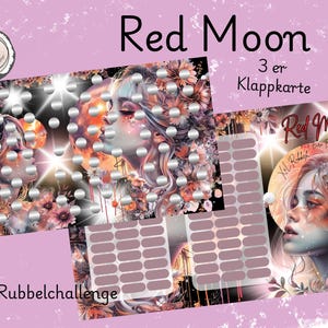 XXL Rubbeln - Red Moon - 3 er Klappkarte aus der Druckerei