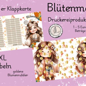 XXL Rubbeln - Blütenmeer - 3 er Klappkarte aus der Druckerei