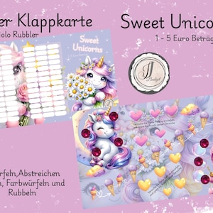 Sweet Unicorns - 3 er Klappkarte aus der Druckerei
