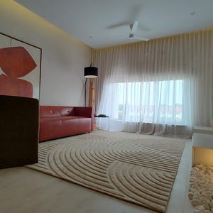 Modern Montreal Wool Rug: High-Low Loop & Cut Design