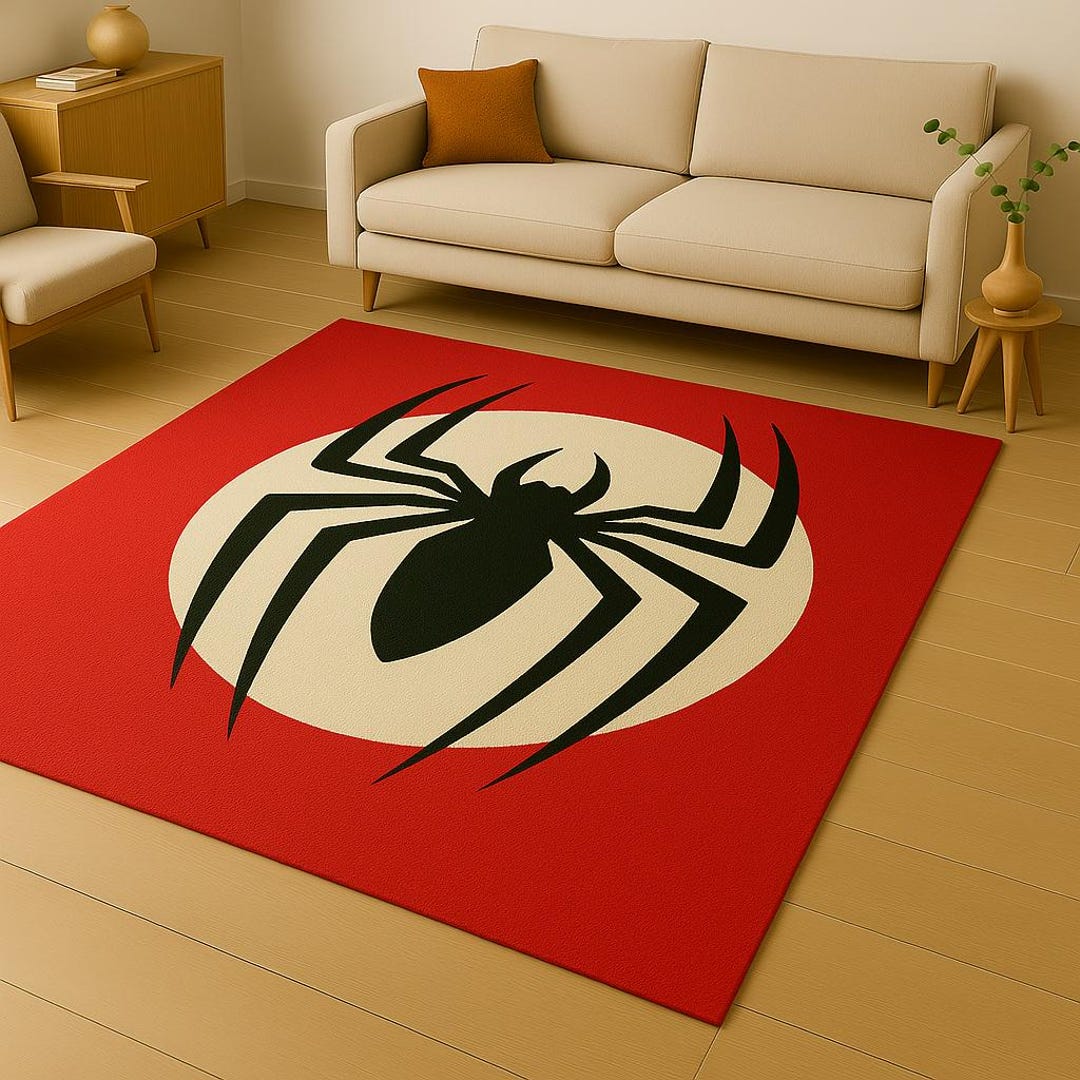 Hand-tufted Spider-man Rug: Modern Abstract Design, New Zealand Wool - Etsy