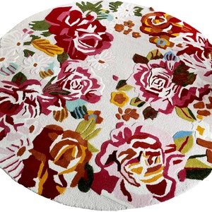 Pure handmade Rug woolen carpet Soft Wool Floral Luxury Hand Tufted Rug New Zealand Wool High Low Carpet Color Multi