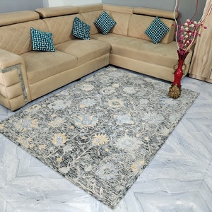 Flooring Art Rug Collection, Handmade Carpet, Pure Woolen Loop Pile Textured Yarn, Persian Design Carpet for Living Room, USA Collection Rug