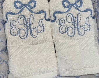 Blue Bow Towels