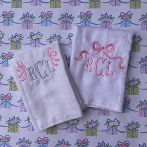 Bow Burpcloth Set (2)