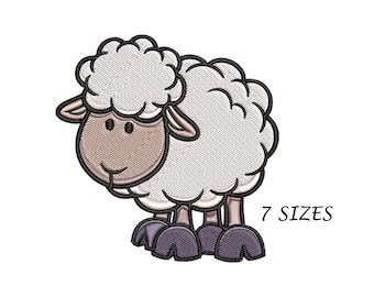 Color Sheep Embroidery Design for Machine, Digital Files , Multi Format in 7 Sizes.