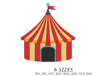 Circus Tent Embroidery Design, Machine Embroidery design, 6 Sizes , Digital File, Instant Download