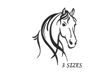 Horse Outline Embroidery Machine Design, Digital File , Multi Formats, 3 Sizes