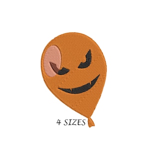 Halloween funny balloon embroidery design, multi formats, 4 sizes for embroidery machine