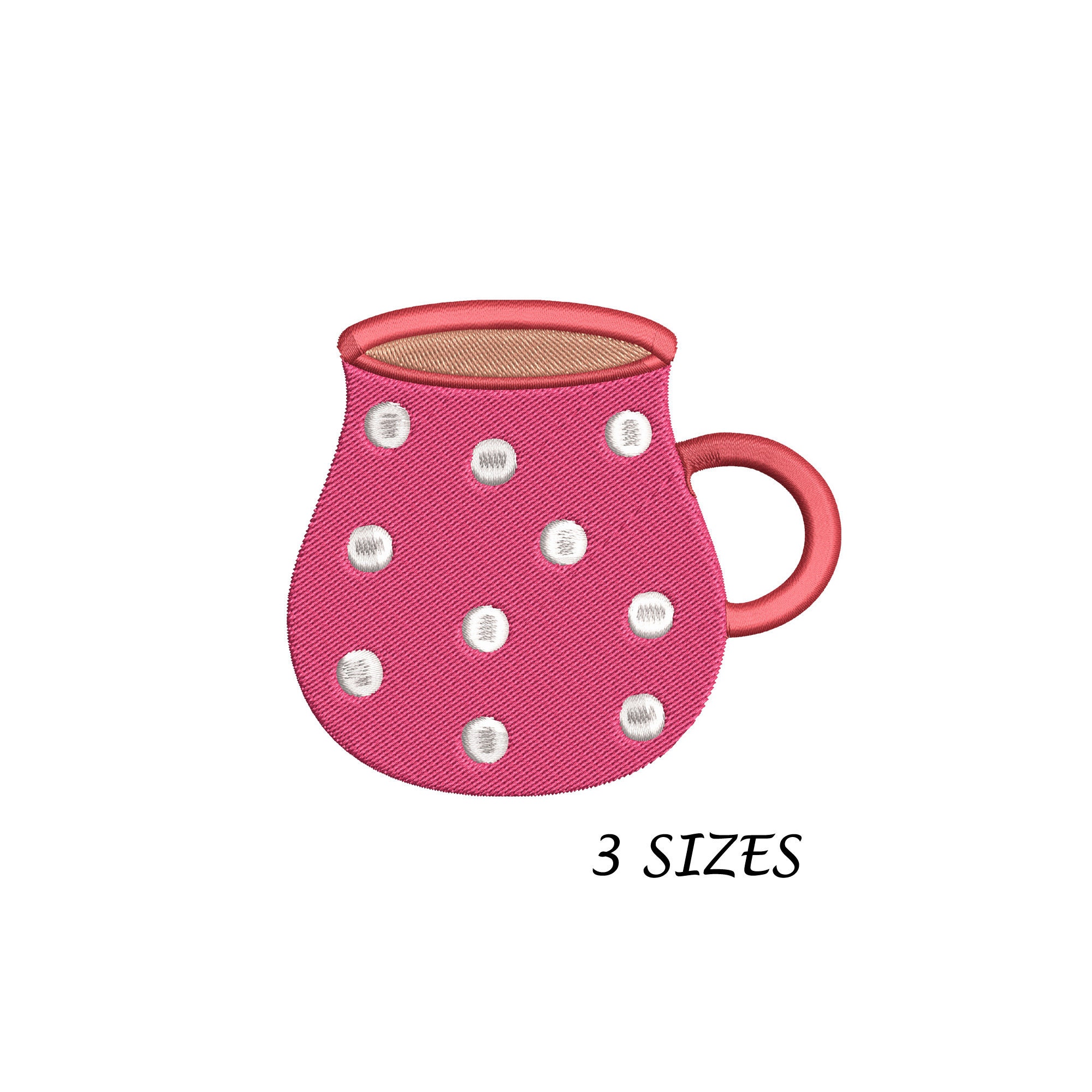 Chocolate Mug Embroidery Design for Machine, Digital File , Multi