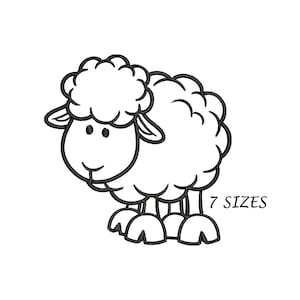 Sheep Outline Embroidery Design for Machine, Digital File , Multi Formats in  7 Sizes