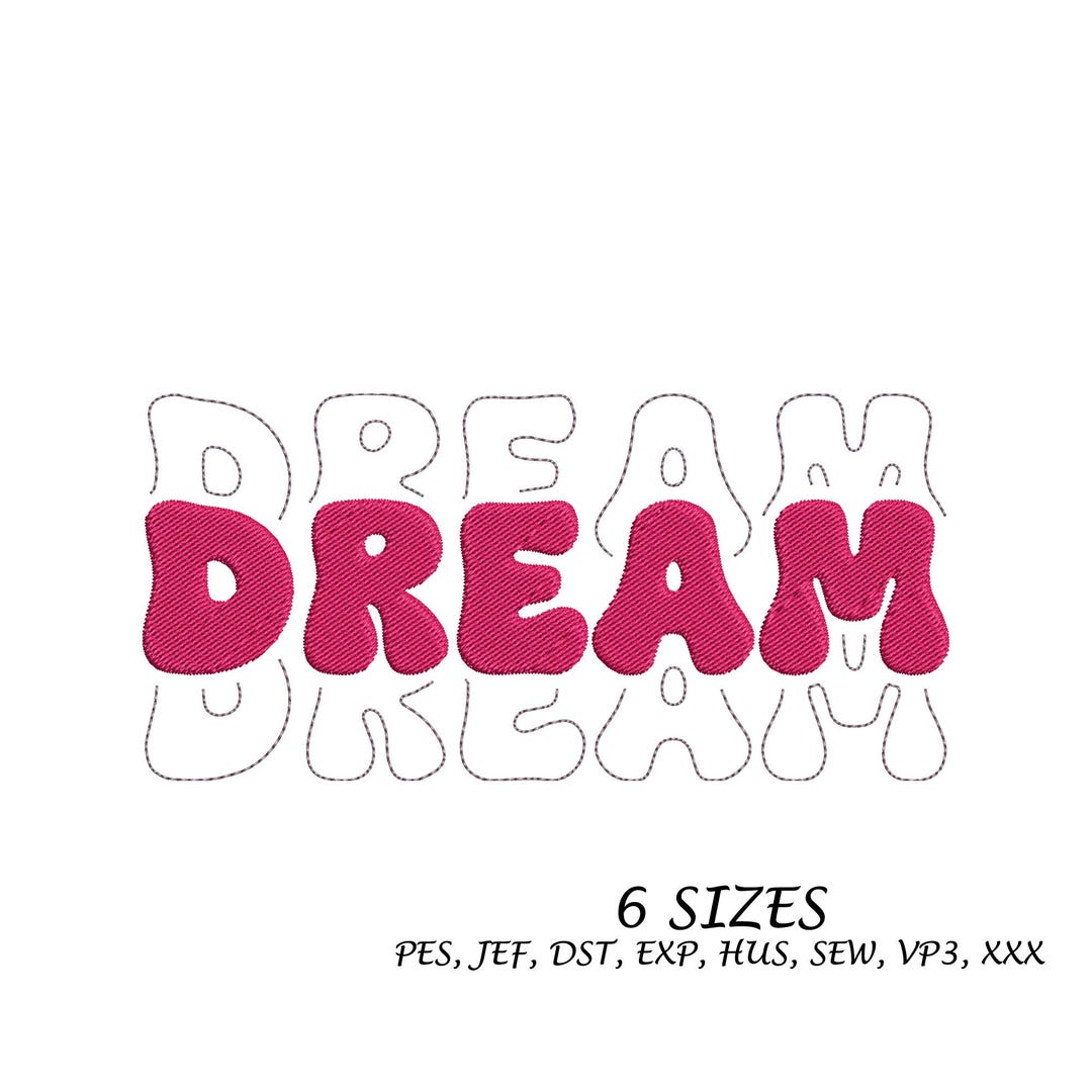 Dream Lettering Design Dream Lettering Embroidery Design: Positive Saying (digital File, 6 ...