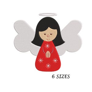 Engel Stickdatei, Stickmuster, 6 Größen, digitale Datei, Instant Download, Weihnachtsengel Stickdatei, Maschinenstickerei