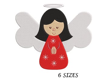 Christmas Angel Embroidery Design: 6 Sizes (Digital File)