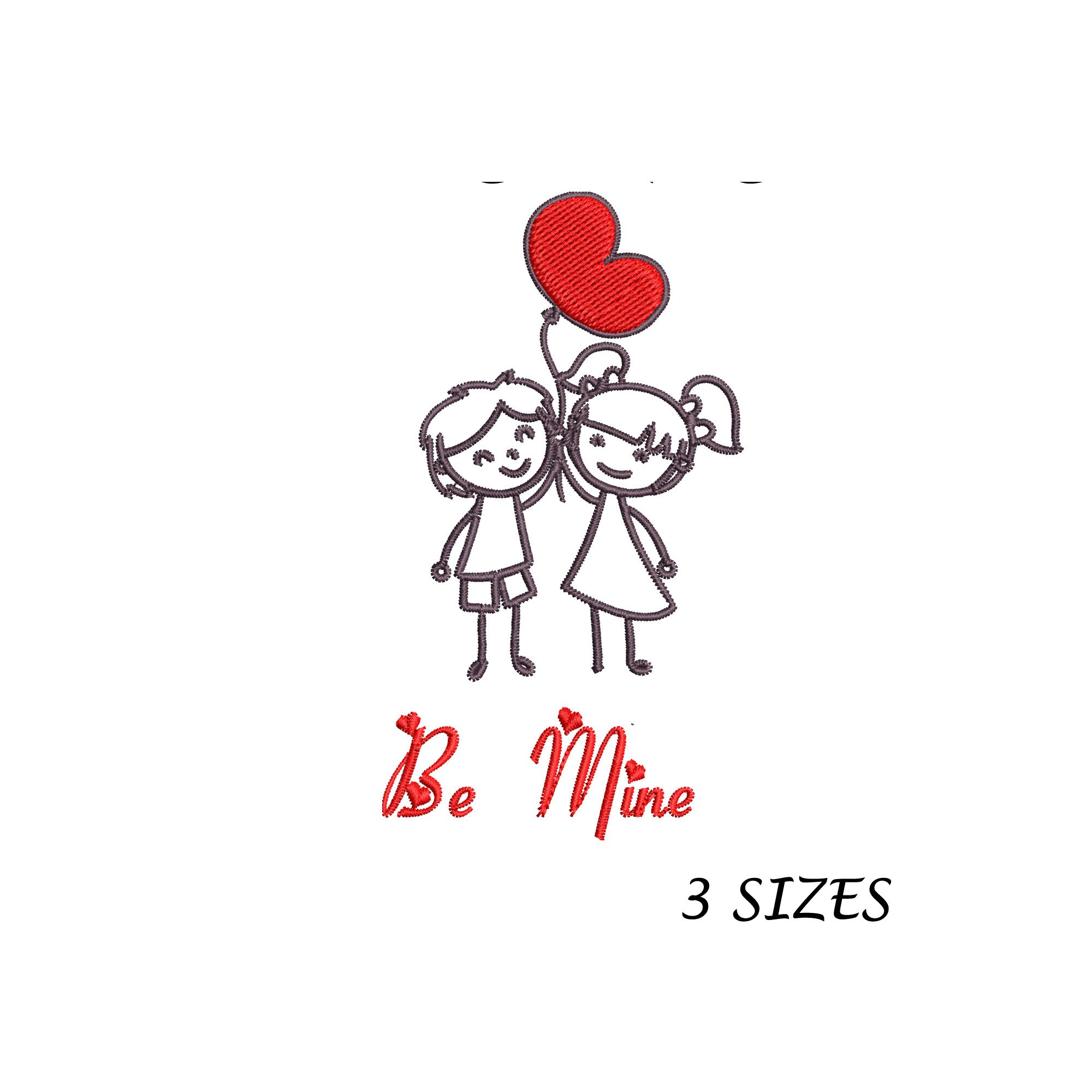 Lovers Be Mine Embroidery Design for Machine, Digital File, Multi