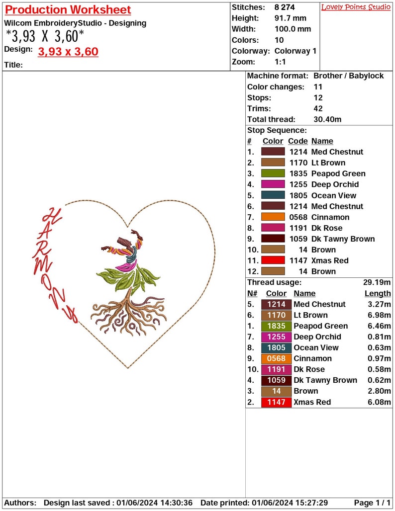 Dancing Tree Woman Embroidery Design: Harmony Heart (digital File, 6 ...