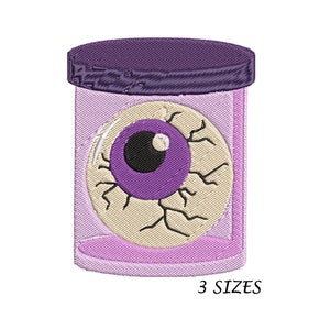 Halloween Eye in Pot , Machine Embroidery Design , Multi Formats , 3 sizes