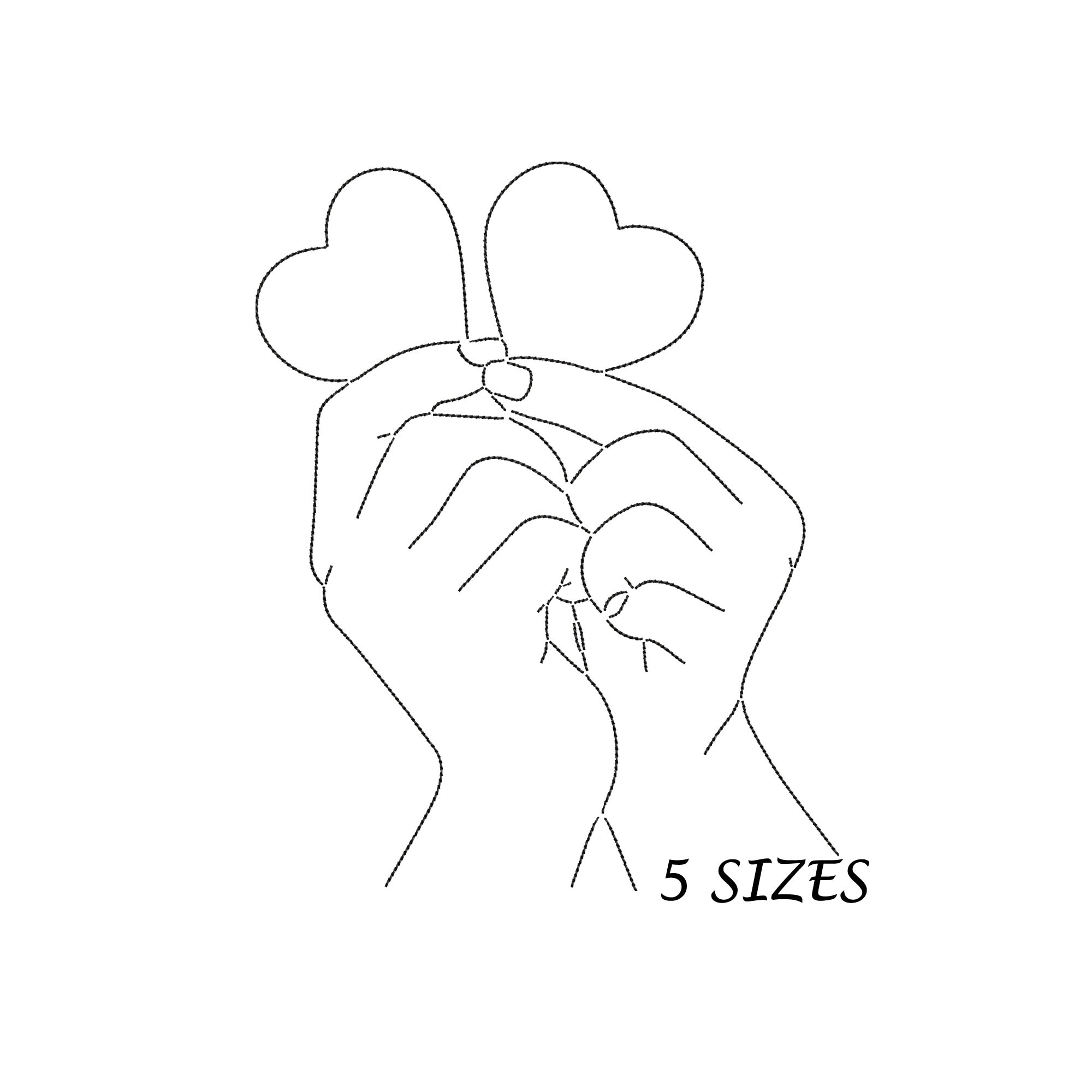 Hands Holding Hearts Line Art Embroidery Design (digital File, 5 Sizes) -  Etsy, image size:2000x2000