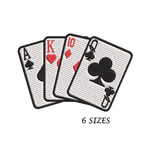 Motif de broderie cartes à jouer, fichier numérique 6 tailles, téléchargement immédiat, motif de broderie Machine, fichier multi formats, fichier Ace Spade Club