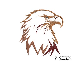 Eagle Head Outlines Embroidery Design for Machine in 7 Sizes and Multi Formats, Instant Download, Digital File, Machine Embroidery Design