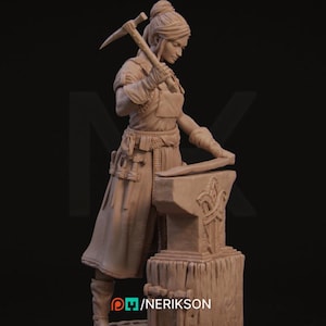 Lara the Blacksmith | RPG | D&D | Pathfinder | 12k | 3d | 32 mm | Miniature