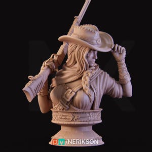 Jane the Gunslinger Bust | Fantasy Female Bust | Nerikson | 12k | 100 mm